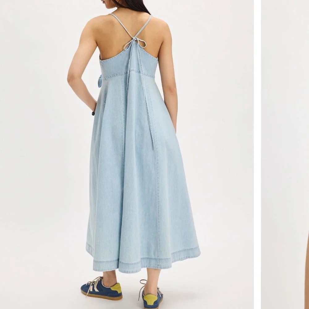 NWT Free People Via Denim Midi Dress, XS - Picture 2 of 7